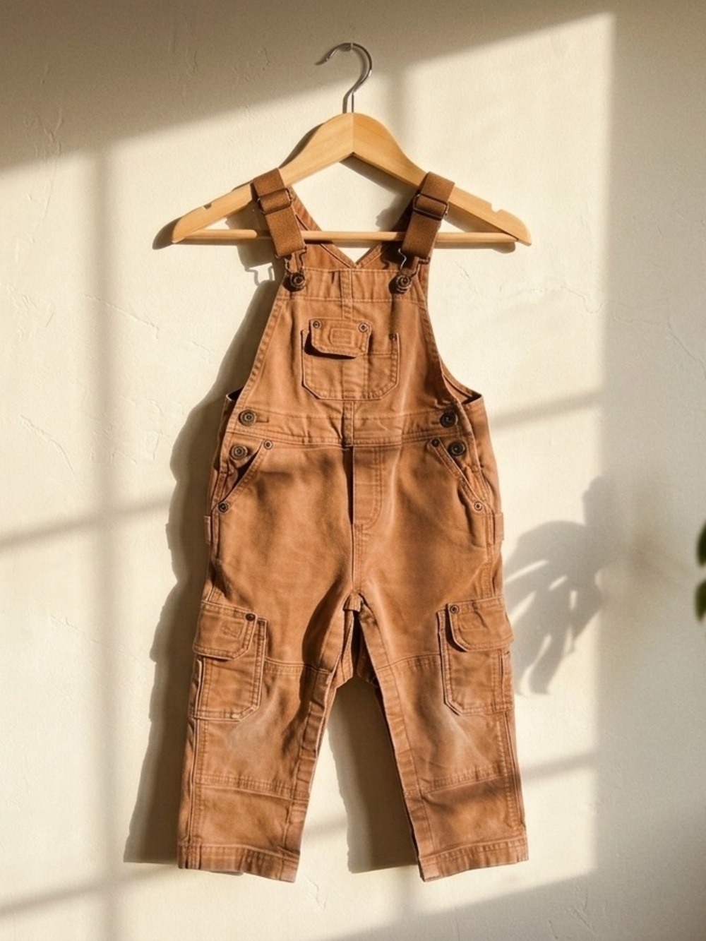 Duluth Trading Co Kids DuluthFlex Fire Hose Bib Overalls Brown Size 3T